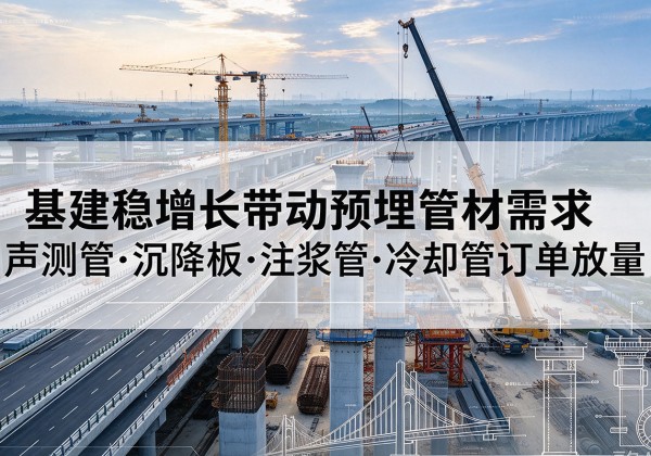 寿光基建稳增长带动预埋监测管材需求，声测管、沉降板、注浆管订单持续放量